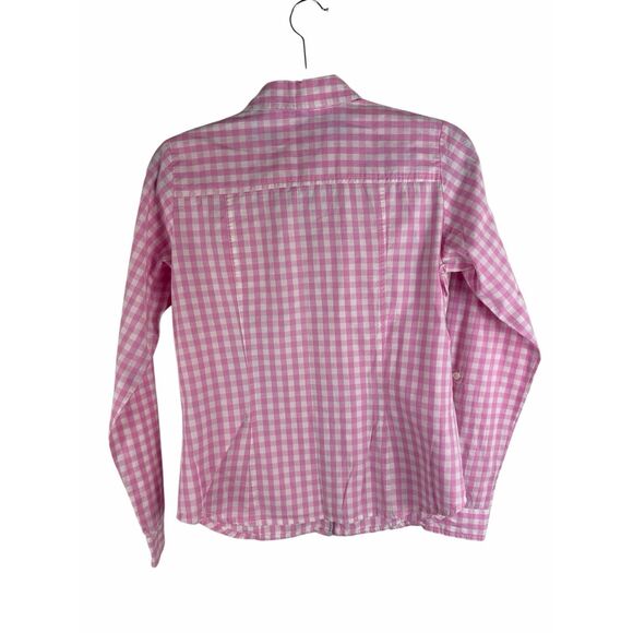 BPC Pink Gingham Button Up Blouse- Size 4 - Picture 2 of 8